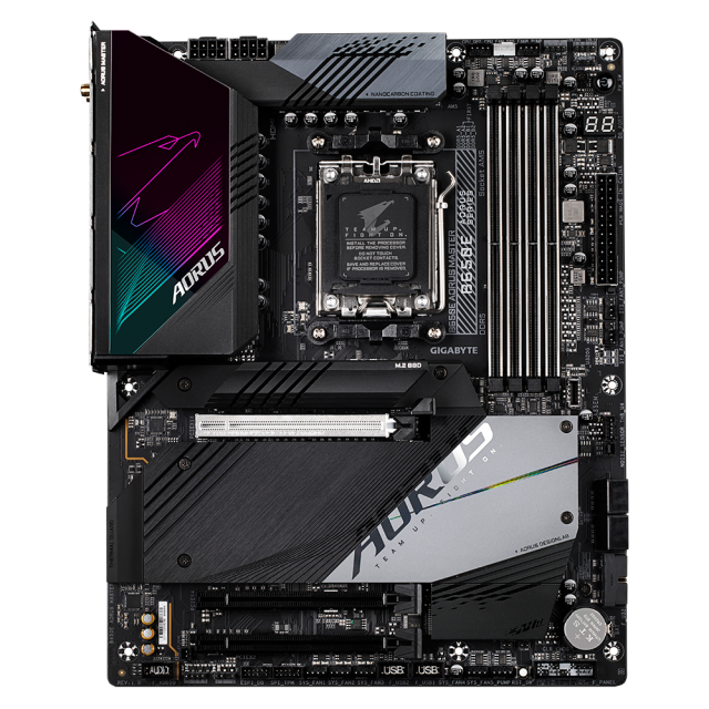 Дънна платка Gigabyte B650E AORUS MASTER, B650, AM5, DDR5, PCI-E 5.0, 4x SATA 6Gb/s, 4x M.2, 1x USB 3.2 Gen 2 Type-C, Wi-Fi 6, Bluetooth v5.2, HDMI, ATX