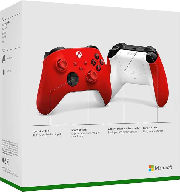Геймърски контролер Microsoft, За Xbox, Bluetooth/Wireless, Червен