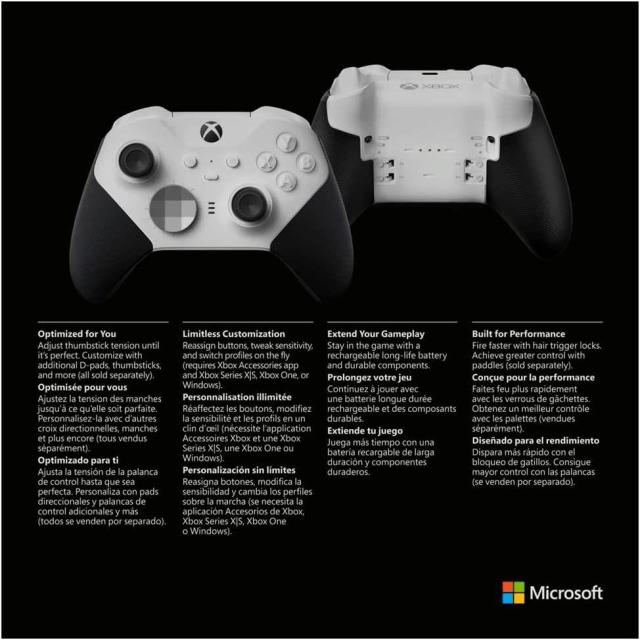 Геймърски контролер Microsoft, За Xbox, Bluetooth/Wireless, Series 2 Core, Бял