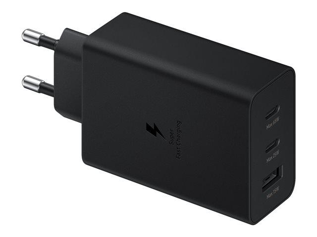 Зарядно устройство Samsung 65W Power Adapter Trio,  2x USB-C(ж) + 1x USB-A(ж), 65W, 5.0V/3.0A, черно
