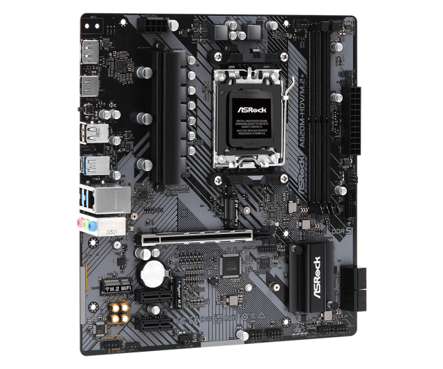 Дънна платка ASROCK A620M-HDV M.2+, A620, AM5, DDR5, PCIe 4.0, HDMI/DP, 2x M.2, 4x SATA 6Gb/s, 1x USB 3.2 Gen1 Type-C, 3x USB 3.2, Micro ATX