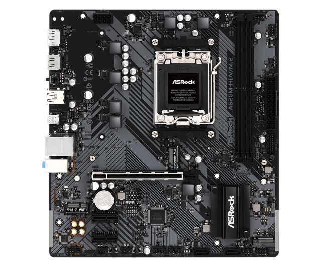 Дънна платка ASROCK A620M-HDV M.2, AM5, DDR5, PCIe 4.0, HDMI/DP, 1xM.2, 4x SATA 6Gb/s, 1x USB 3.2 Gen1 Type-C, 3x USB 3.2 Gen1 Type-A, Micro ATX