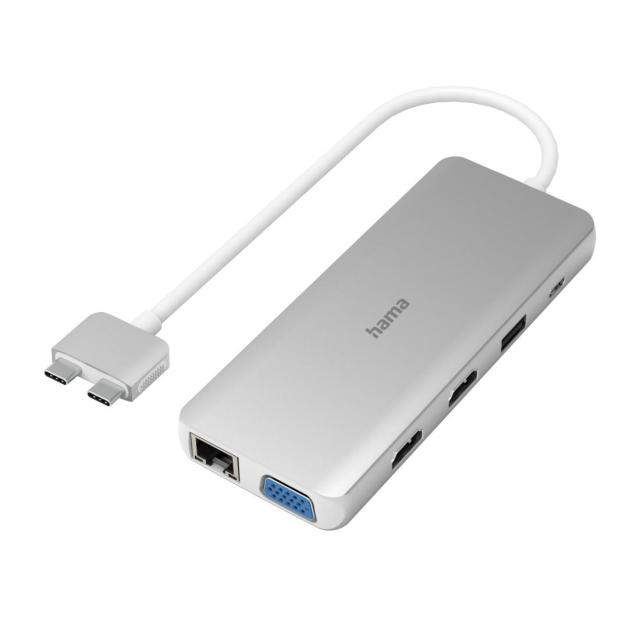 Мултипортов адаптер Hama USB-C Hub, "Connect2Mac", Multiport за Apple MacBook Air & Pro, 12 порта