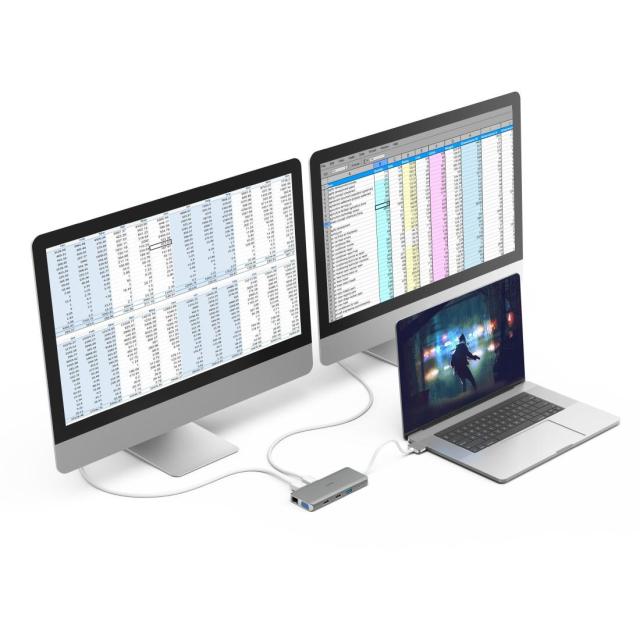 Мултипортов адаптер Hama USB-C Hub, "Connect2Mac", Multiport за Apple MacBook Air & Pro, 12 порта