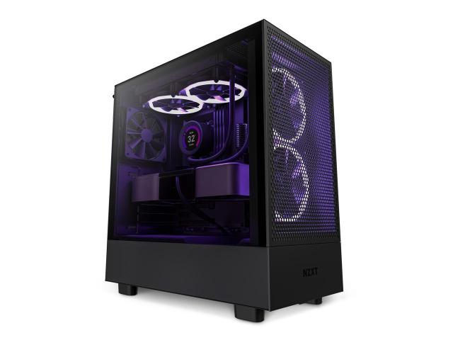 Кутия NZXT H5 Flow Matte Black, 1xUSB 3.2, 1xUSB Type-C, Audio Jack, Mid-Tower, ATX, черна, без захранване