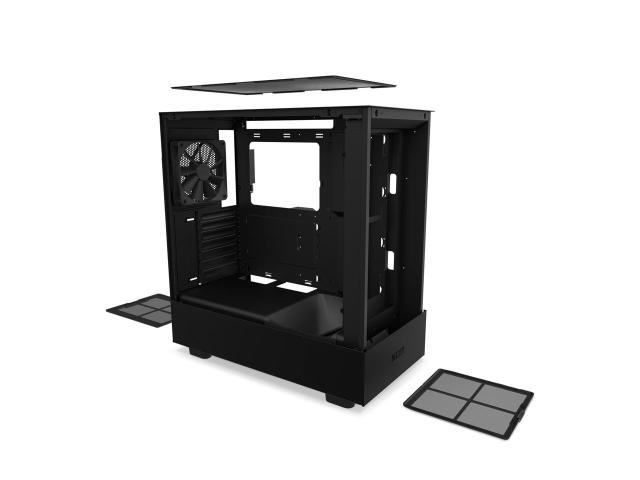 Кутия NZXT H5 Flow Matte Black, 1xUSB 3.2, 1xUSB Type-C, Audio Jack, Mid-Tower, ATX, черна, без захранване