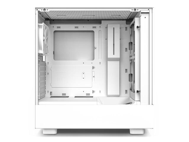 Кутия NZXT H5 Flow Matte Black, 1xUSB 3.2, 1xUSB Type-C, Audio Jack, Mid-Tower, ATX, бяла, без захранване