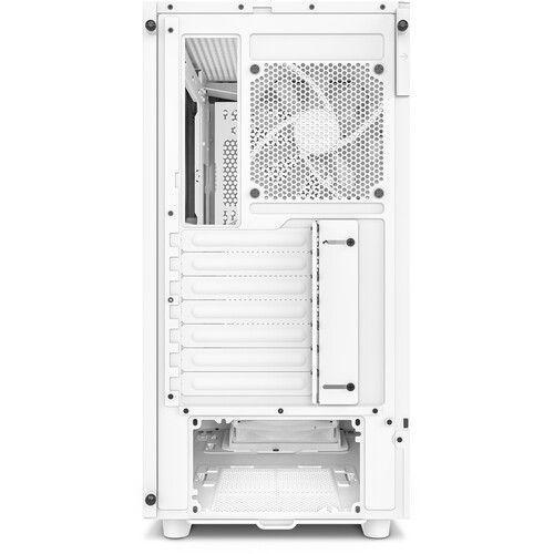 Кутия NZXT H5 Flow Matte Black, 1xUSB 3.2, 1xUSB Type-C, Audio Jack, Mid-Tower, ATX, бяла, без захранване