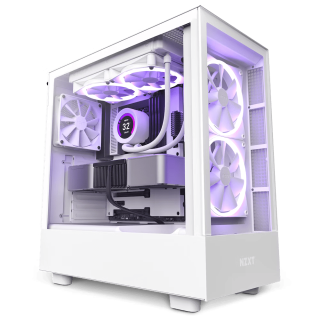 Кутия NZXT H5 Elite Matte Black, Tempered Glass,  1xUSB 3.2, 1xUSB Type-C, Audio Jack, Mid-Tower, Mini-ITX, Micro-ATX, ATX, бяла, без захранване
