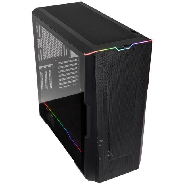 Кутия Phanteks G500A TG D-RGB Mid-Tower, Fanless, 2x USB 3.0, Microphone/Headphone, Черна