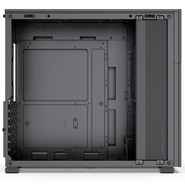 Кутия Jonsbo D41 Screen TG Black, 1x USB 3.0, 1x USB-C, ATX/Micro ATX/Mini ITX/Mini DTX, преден екран, без захранване, черна