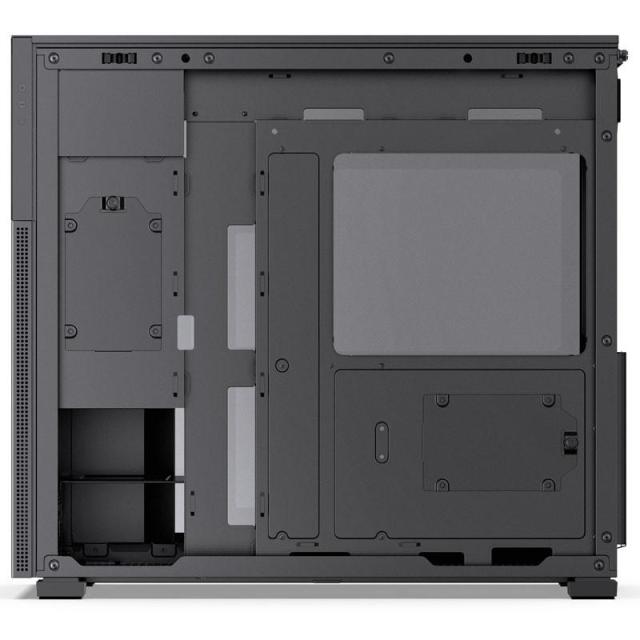 Кутия Jonsbo D41 Screen TG Black, 1x USB 3.0, 1x USB-C, ATX/Micro ATX/Mini ITX/Mini DTX, преден екран, без захранване, черна