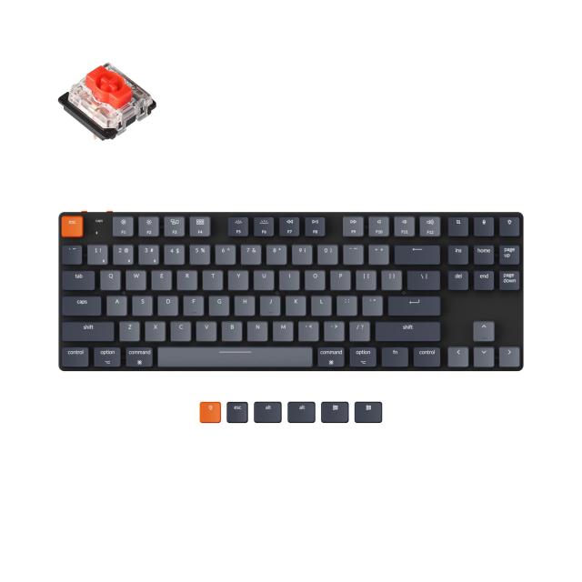 Геймърска Механична клавиатура Keychron K1 SE TKL Hot-Swappable Low Profile Keychron Gateron Red Switch - White Backlight, Aluminium and Plastic Frame