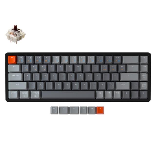Геймърска Механична клавиатура Keychron K6 65% Gateron G Pro Brown Switch RGB LED, Aluminium Frame