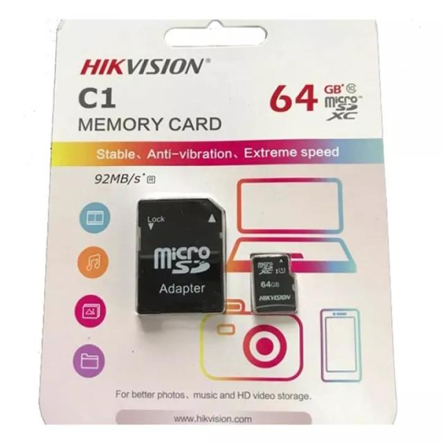 Карта памет HIkVision 64GB microSDHC, Class 10, UHS-I, TLC, up to 92MB/s скорост на четене, 30MB/s скорост на запис