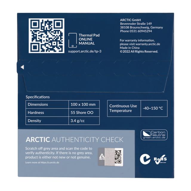 Термопад Arctic Thermal pad TP-3 100x100mm, 1.5mm