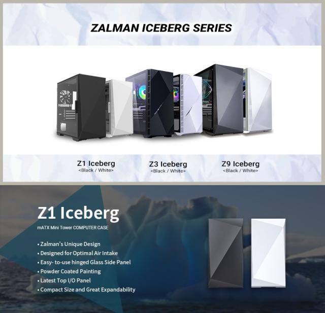 Кутия Zalman Z1 Iceberg White, 1 x USB 2.0, 2 x USB 3.0, HD Audio Headphones, HD Audio Mic, mATX/Mini-ITX/Mini Tower, бяла