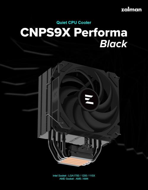 Охладител за процесор Zalman CPU Cooler CNPS9X PERFORMA BLACK, 4 pin PWM, AMD/Intel