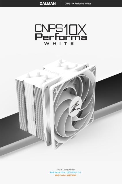 Охладител за процесор Zalman CPU Cooler CNPS10X PERFORMA WHITE, 4 pin PWM, AMD/Intel