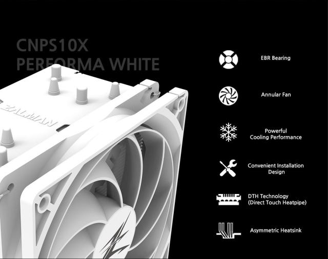 Охладител за процесор Zalman CPU Cooler CNPS10X PERFORMA WHITE, 4 pin PWM, AMD/Intel