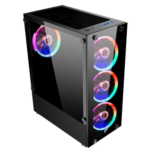 Кутия 1stPlayer Fire Dancing V2-A RGB, Middle Tower, 1 x USB 3.0, 2 x USB 2.0, ATX/mATX/Mini-ITX 