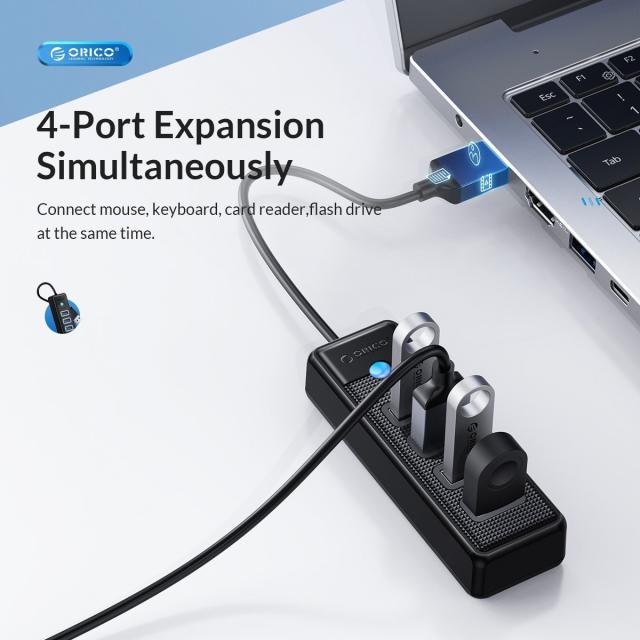 Хъб Orico USB3.0 4 port Black - PW4U-U3-015-BK