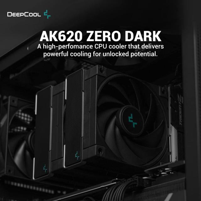 Охладител за процесор DeepCool AK620 Zero Dark, Dual, AMD/Intel