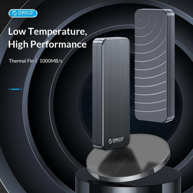 Кутия Orico за SSD, Storage - Case - M.2 NVMe M key - USB3.1 Gen2 Type-C, 10Gbps - HM2-G2-BK