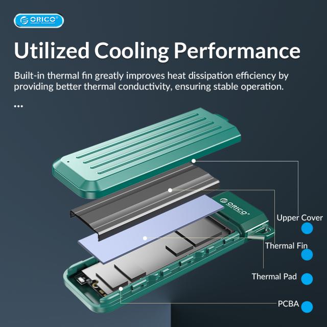 Кутия Orico за SSD, Storage - Case - M.2 NVMe M-key 10 Gbps Space Gray - MM2C3-G2-GY