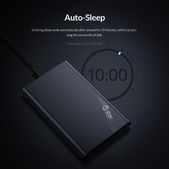 Кутия Orico, 2.5", SSD, HDD, USB Type-C Black - 2521C3-BK