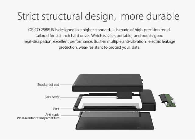 Кутия Orico, 2.5", SSD, HDD, Storage - Case - 2.5 inch USB3.0 RED - 2588US3-V1-RD