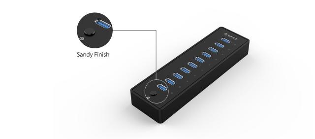 Хъб Orico USB3.0 HUB 10 port with Premium Power Adapter, Black - P10-U3-V1-BK