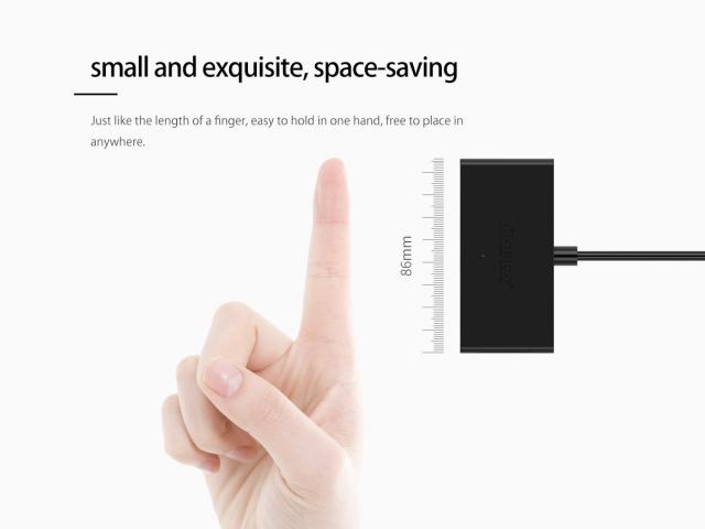 USB Хъб Orico 4 порта, 4x USB 3.0, USB 3.0 Type-A, черен