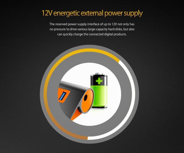 Хъб Orico USB 3.1 Gen2 10Gbps HUB 4 port Aluminum Grey/Orange - M3H4-G2-OG