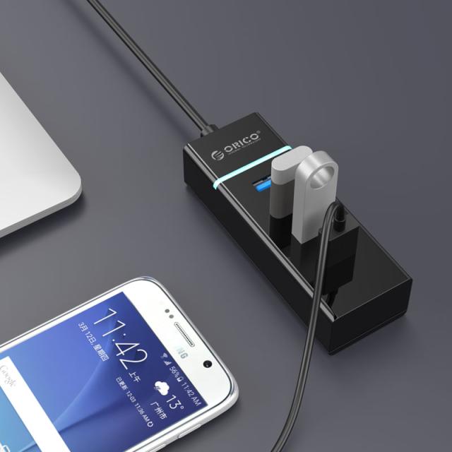 Хъб Orico USB3.0 HUB 4 port black - W6PH4-U3-V1-BK