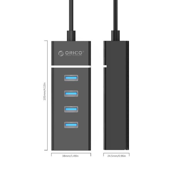 Хъб Orico USB3.0 HUB 4 port black - W6PH4-U3-V1-BK