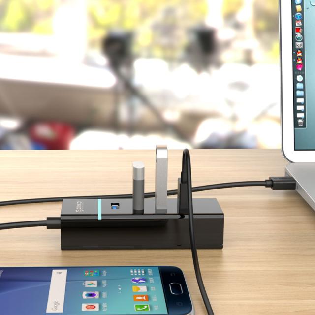 Хъб Orico USB3.0 HUB 4 port black - W6PH4-U3-V1-BK