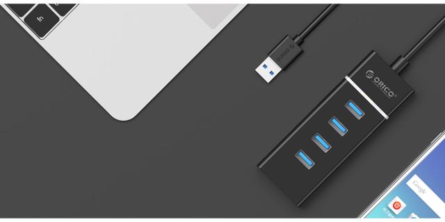 Хъб Orico USB3.0 HUB 4 port black - W6PH4-U3-V1-BK