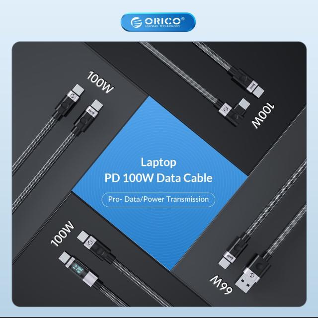 Кабел Orico USB C-to-C PD 100W Charging 1.5m Black