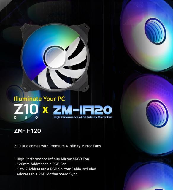 Кутия Zalman Z10 DUO, Mesh/Tempered Glass, 1 x USB 3.1 Type-C, 2 x USB 3.0, HD Audio Headphones, HD Audio Mic, EATX /ATX mATX/Mini-ITX