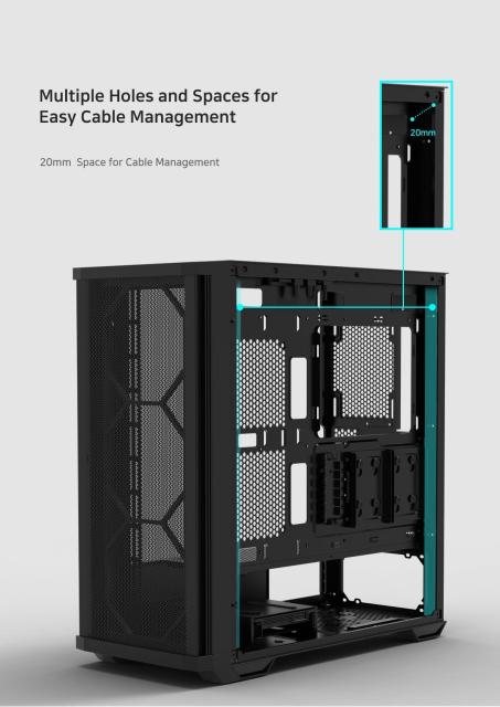 Кутия Zalman Z10 DUO, Mesh/Tempered Glass, 1 x USB 3.1 Type-C, 2 x USB 3.0, HD Audio Headphones, HD Audio Mic, EATX /ATX mATX/Mini-ITX