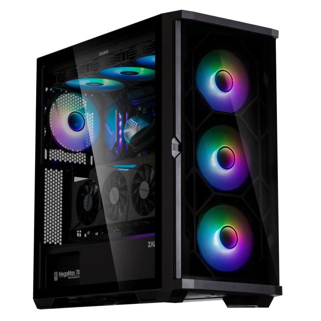 Кутия Zalman Z10 DUO, Mesh/Tempered Glass, 1 x USB 3.1 Type-C, 2 x USB 3.0, HD Audio Headphones, HD Audio Mic, EATX /ATX mATX/Mini-ITX