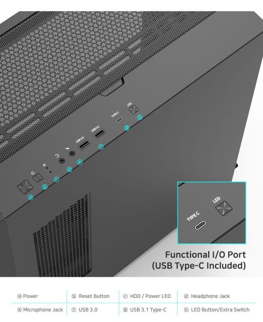 Кутия Zalman Z10 PLUS Tempered Glass, 1 x USB 3.1 Type-C, 2 x USB 3.0, HD Audio Headphones, HD Audio Mic, EATX /ATX /mATX /Mini-ITX, черна