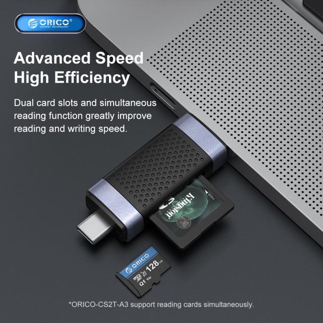 Четец за карти Orico Card Reader USB Type C/A, SD/Micro SD, Black