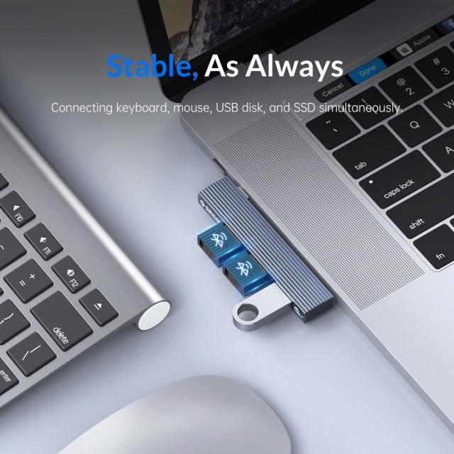  Хъб Orico USB3.0/2.0 HUB 3 port TYPE C, Aluminum - AH-W13-GY
