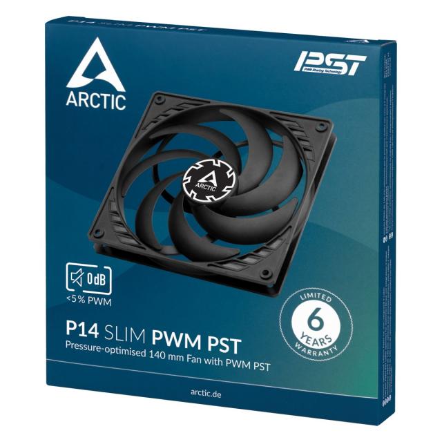 Вентилатор Arctic управляем вентилатор Fan 140x140x16mm - P14 SLIM PWM PST, 150-1800rpm, 4-pin PWM