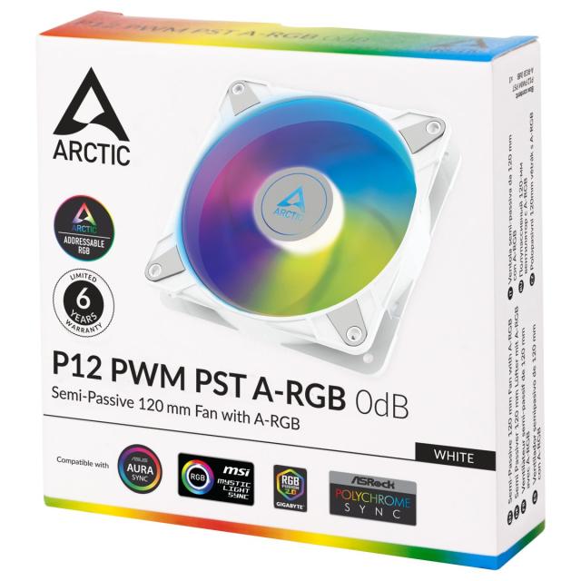 Вентилатор Arctic Fan 120mm P12 PWM PST A-RGB 0dB, 3 pin ADD-RGB 5V VDG (GigaByte) / 4 pin PWM