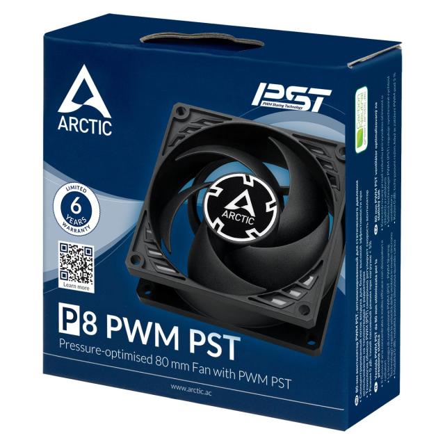 Вентилатор Arctic Fan 80mm P8 PWM PST, 200-3000rpm, 4-pin PWM