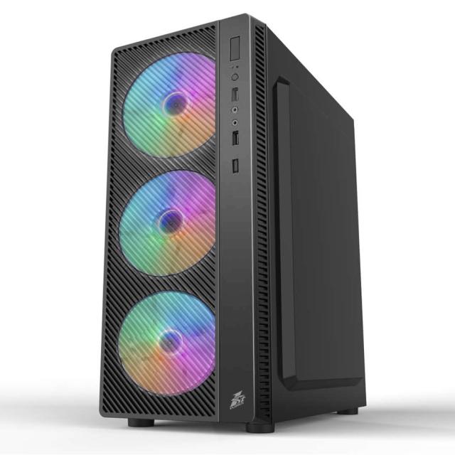 Kутия 1stPlayer Gaming Case ATX - A7 RGB, 4 Fans, 1x USB 3.0, ATX/mATX/Mini-ITX, черна, със захранване 500W
