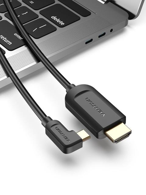 Кабел Vention Type-C 90° към HDMI - 2.0m 4K Black